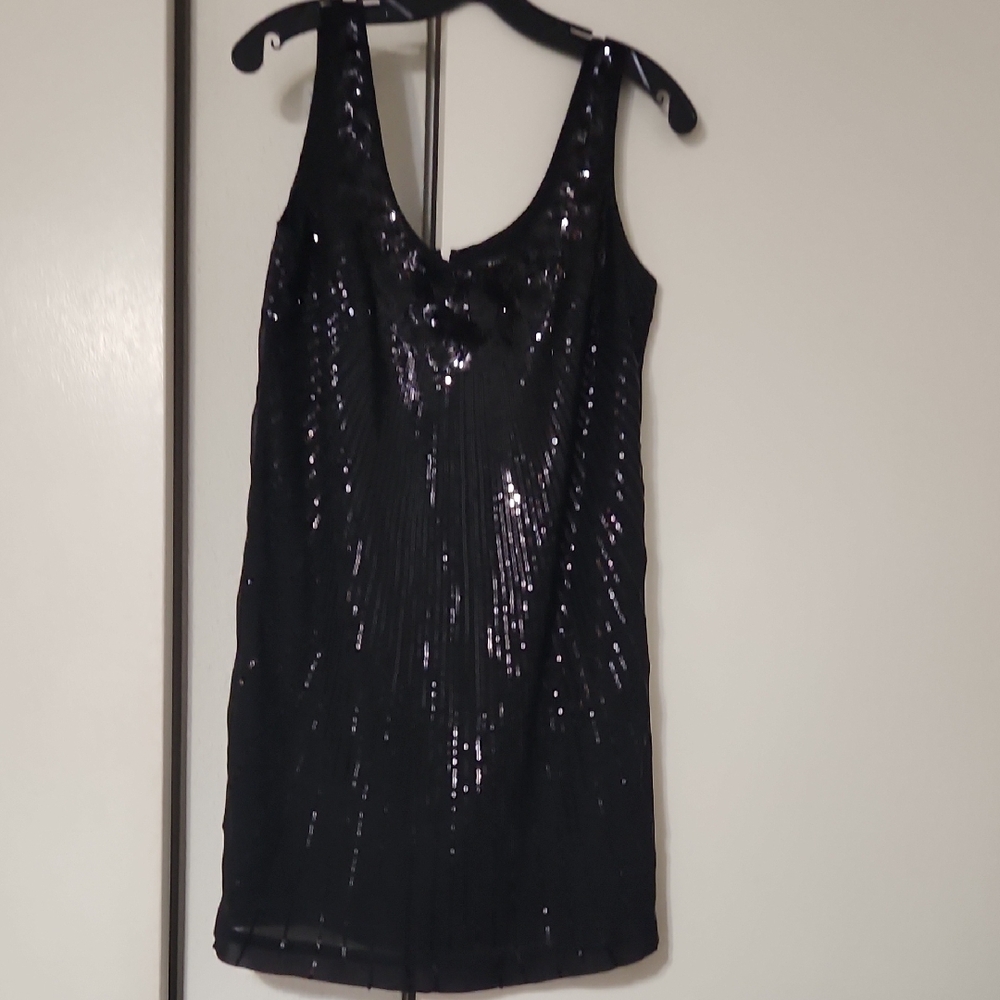 White House Black Market Black Sequin Dress